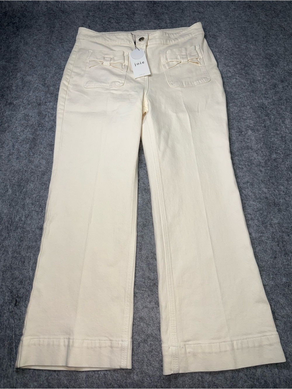 Joie Wide Leg Flare Cream Trousers Pants Size 12 NWT